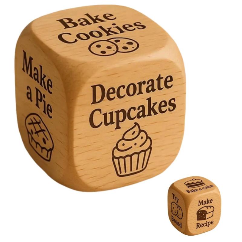 Book Party Games - Ręcznie wykonane drewniane kostki decyzyjne –